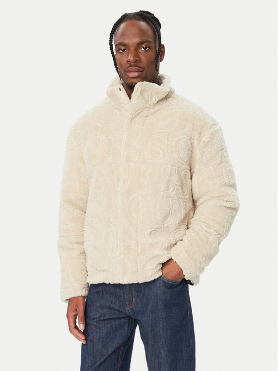 Guess Kurtka zimowa M6BL66 W4479 Kremowy Regular Fit