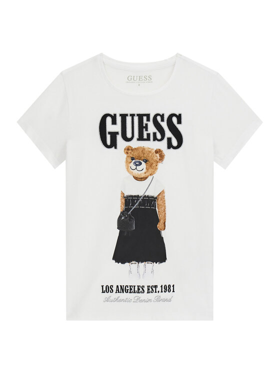 Guess T-Shirt J6RI10 K6YW4 Biały Regular Fit