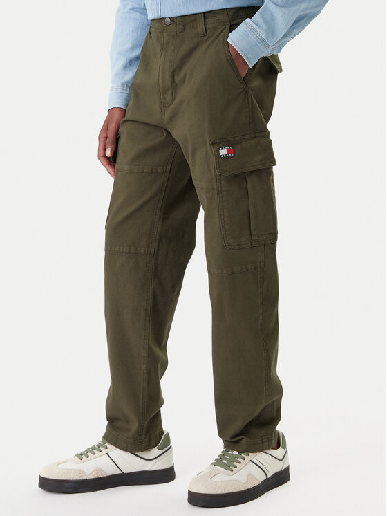 Tommy Jeans Spodnie materiałowe Sonny DM0DM22651 Zielony Slim Fit