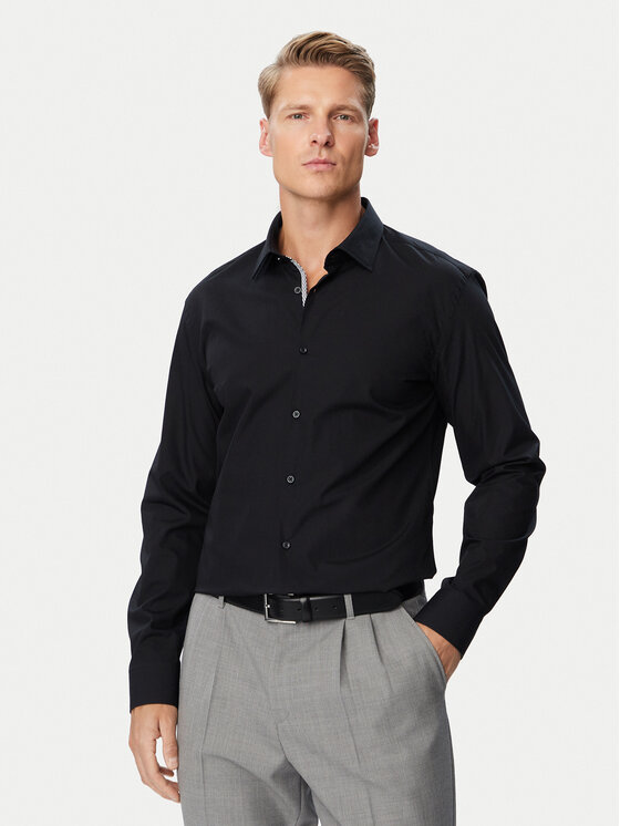 HUGO Koszula 50570285 Czarny Slim Fit