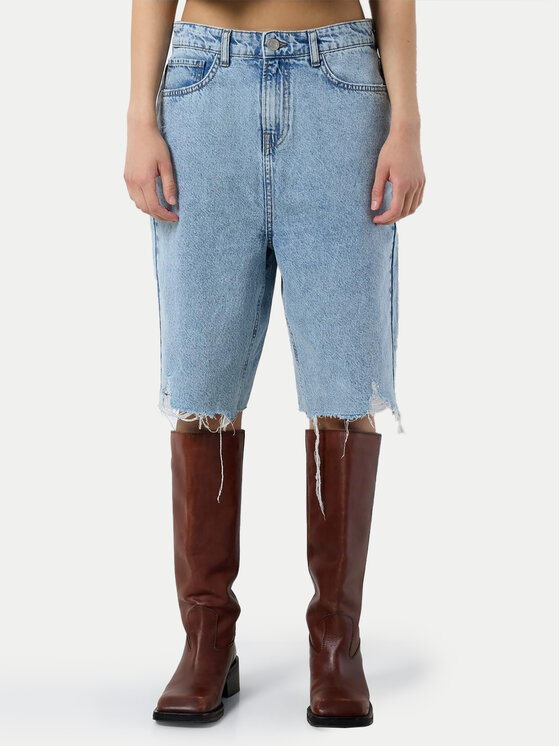 Noisy May Szorty jeansowe Jytte 27030816 Niebieski Straight Fit