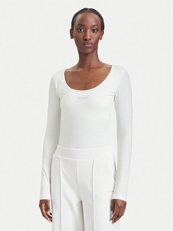Guess Body V6BP12 K6916 Kremowy Slim Fit
