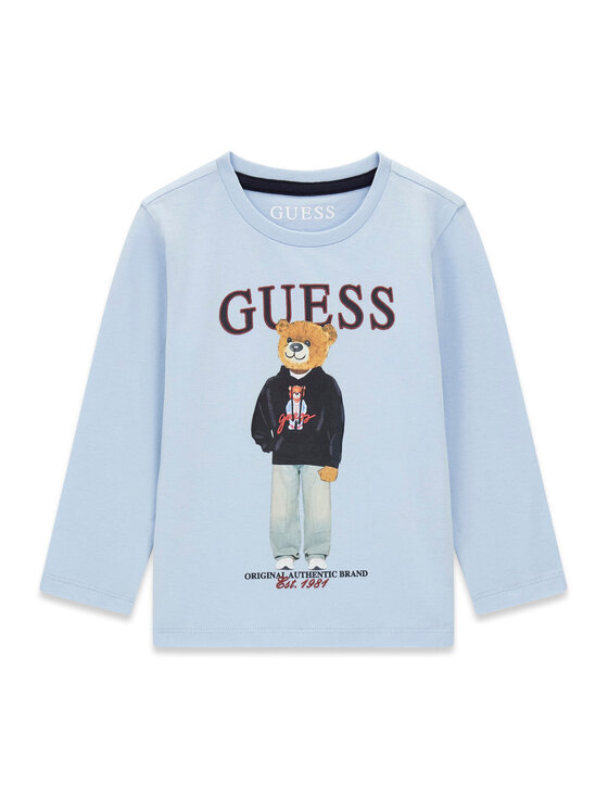 Guess Bluzka N6YI06 K3794 Niebieski jasny Regular Fit