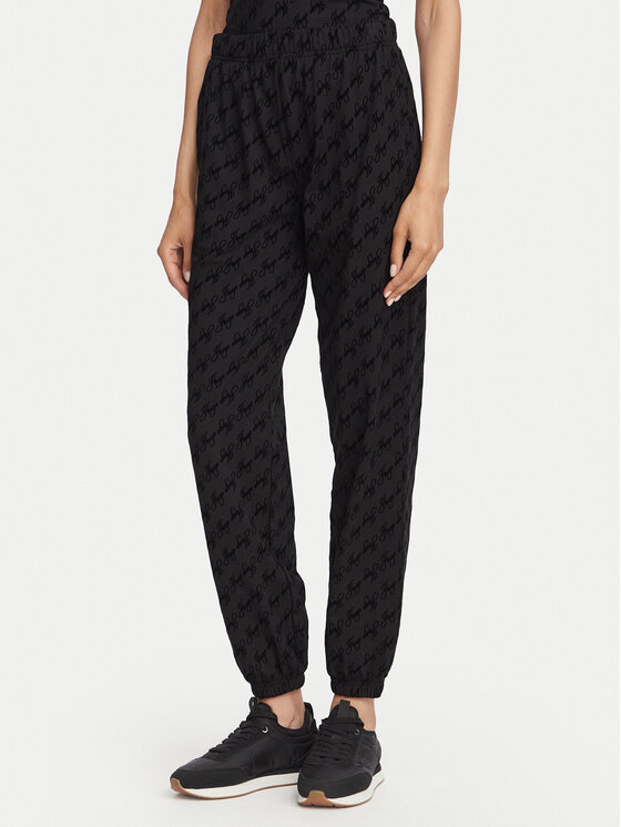 HUGO Spodnie dresowe Flokky 50566682 Czarny Relaxed Fit