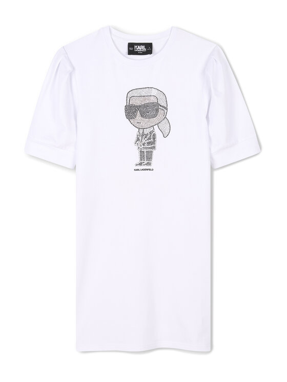 Karl Lagerfeld Kids Sukienka codzienna Z30458 D Biały Regular Fit