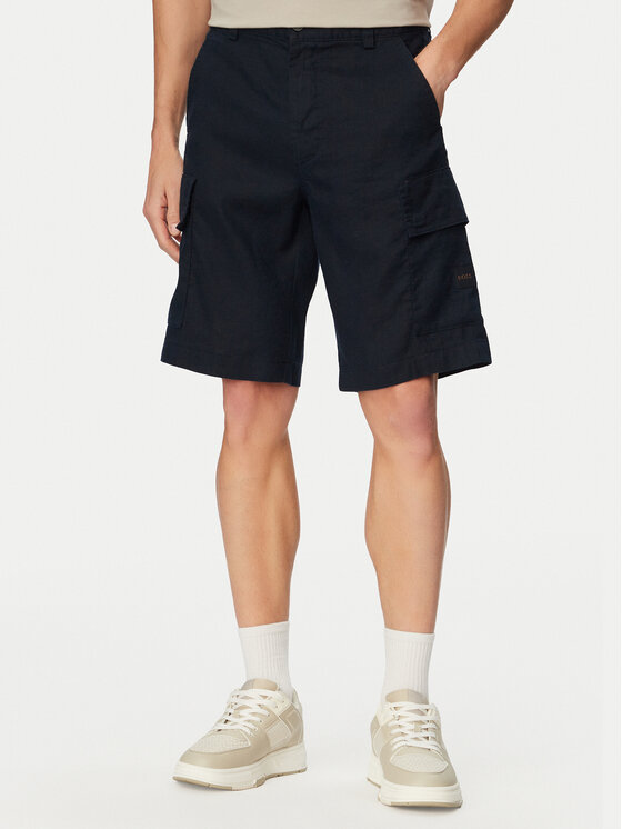 BOSS Szorty materiałowe Sisla 50559366 Granatowy Relaxed Fit