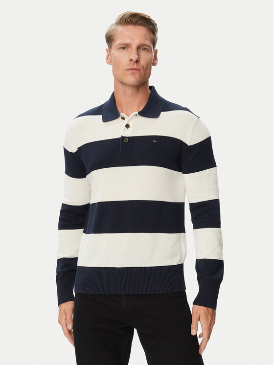 Tommy Jeans Sweter DM0DM20304 Granatowy Slim Fit