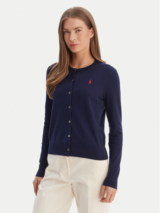 Polo Ralph Lauren Kardigan 211971871004 Granatowy Slim Fit