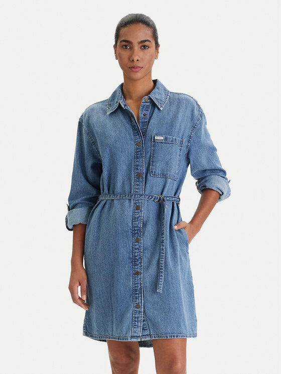 Guess Jeans Sukienka jeansowa W6RK26 D5M81 Niebieski Regular Fit