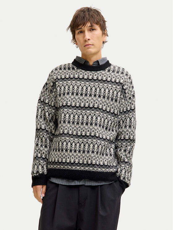 Jack & Jones Sweter Blumax 12286244 Czarny Relaxed Fit