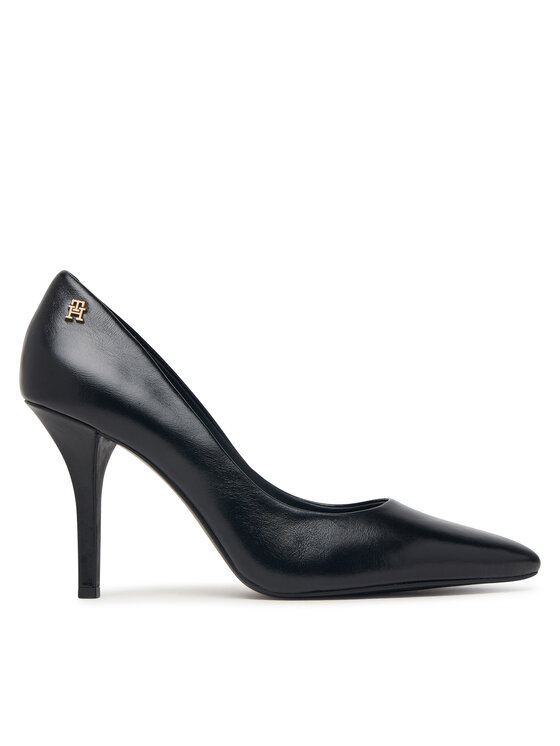 Tommy Hilfiger Szpilki High Heel Court Leather Shoe FW0FW09527 Czarny