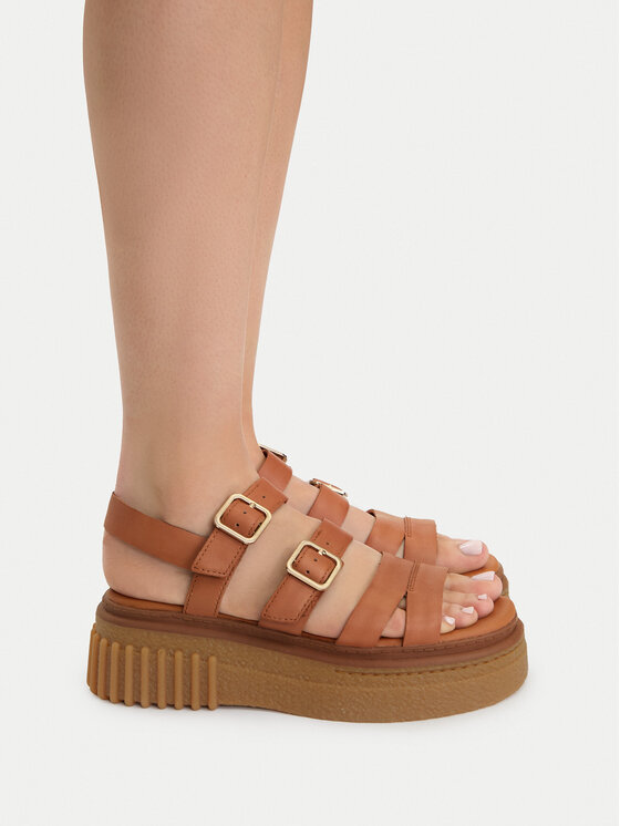 Clarks Sandały Evamar Strap 26185889 Brązowy