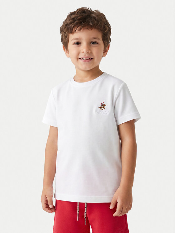 Beverly Hills Polo Club T-Shirt P-SS26B-TS0131 Biały Regular Fit