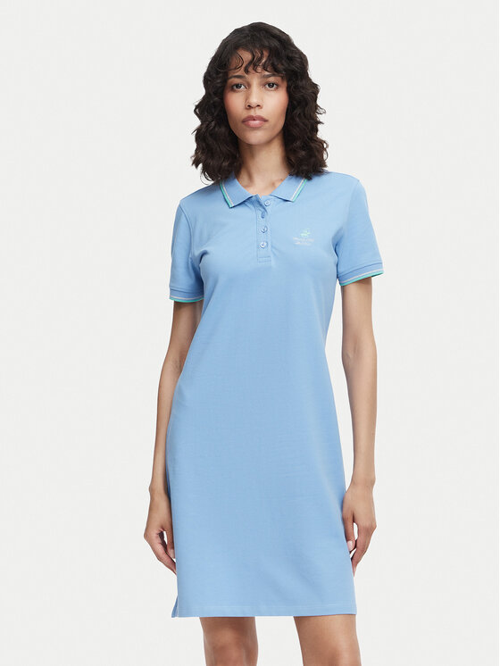 Beverly Hills Polo Club Sukienka codzienna P-SS26W-ABP526590-0298 Niebieski Regular Fit