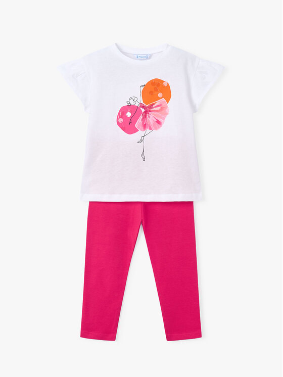 Mayoral Komplet top i legginsy 3726 Biały Regular Fit