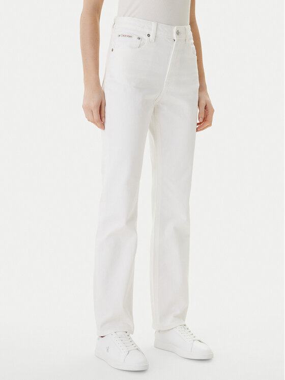 Calvin Klein Jeans Jeansy LV047F712G Écru Straight Fit