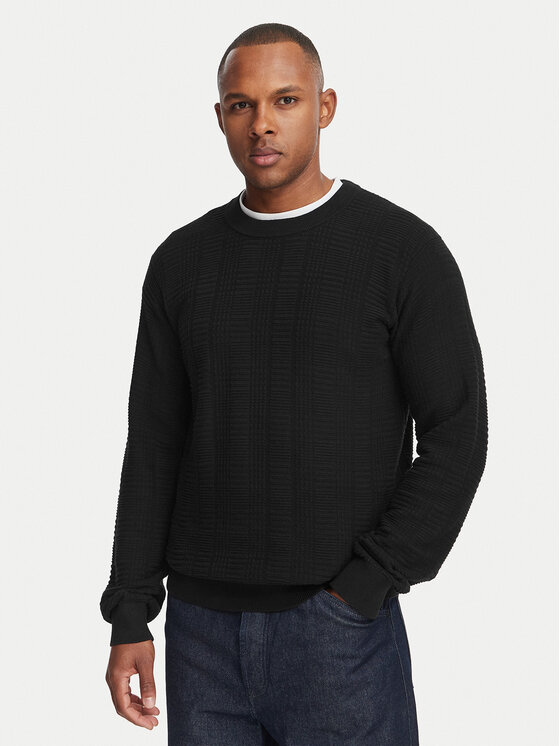 HUGO Sweter Simoh 50566762 Czarny Regular Fit