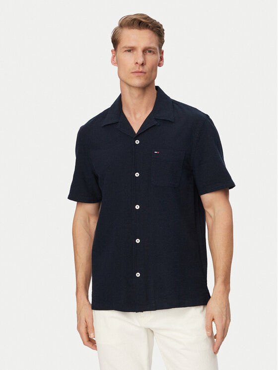 Tommy Jeans Koszula DM0DM23058 Granatowy Regular Fit