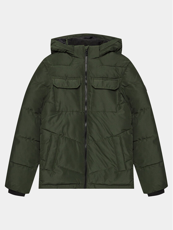 Jack & Jones Junior Kurtka zimowa Mason 12236556 Zielony Regular Fit