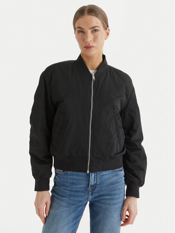 Calvin Klein Jeans Kurtka bomber Essential LV047F505G Czarny Regular Fit