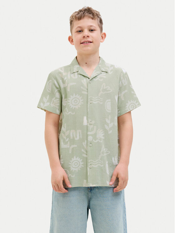 Jack & Jones Junior Koszula Luke 12277298 Zielony Relaxed Fit