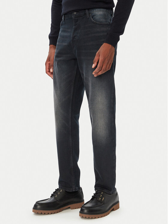HUGO Jeansy 50579487 Czarny Tapered Fit