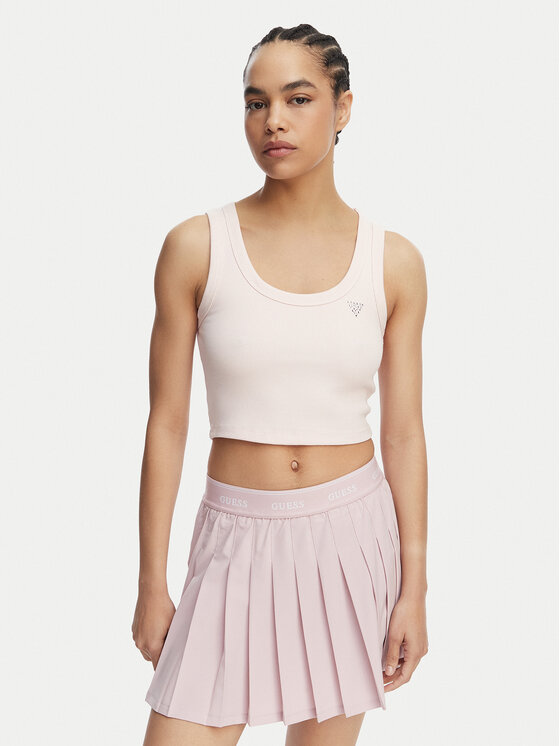 Guess Top V6GP07 K2987 Różowy jasny Slim Fit