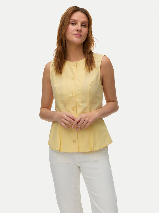 Vero Moda Kamizelka Selma 10345675 Żółty Regular Fit