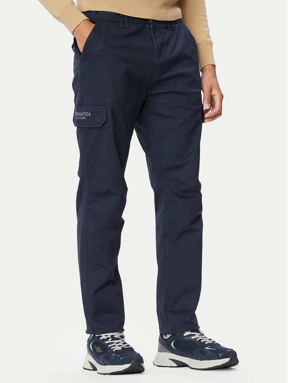 Aeronautica Militare Spodnie cargo 262PA1633UCT03399 Granatowy Regular Fit