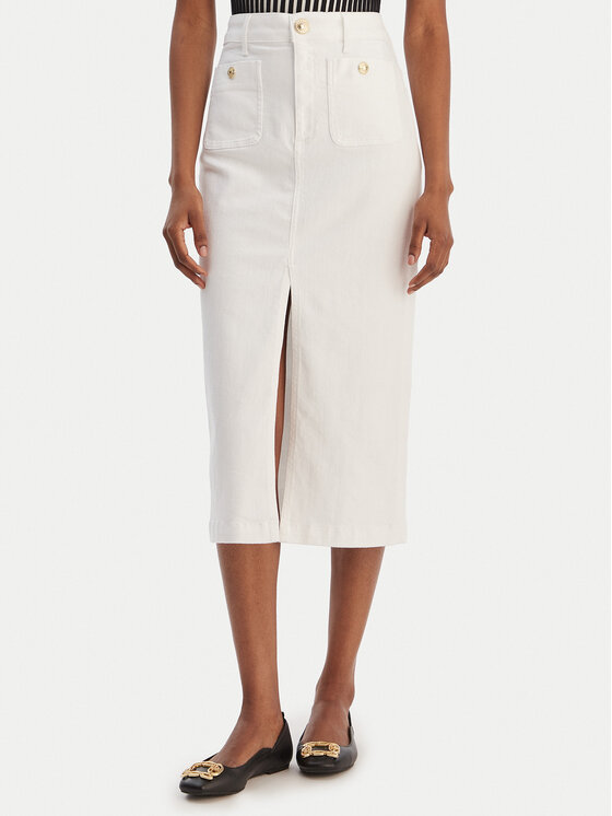 Liu Jo Spódnica jeansowa UA6259 D0275 Biały Regular Fit