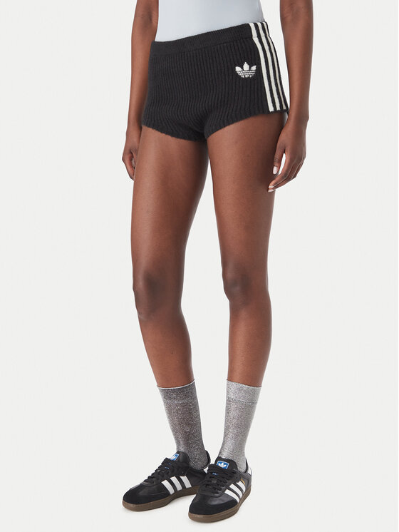 adidas Szorty sportowe Adiluna Season 2 X Jennie Knitted Short Shorts LD8935 Czarny Regular Fit