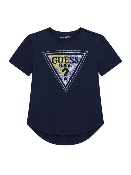 Guess T-Shirt J6GI13 K6YW4 Granatowy Relaxed Fit