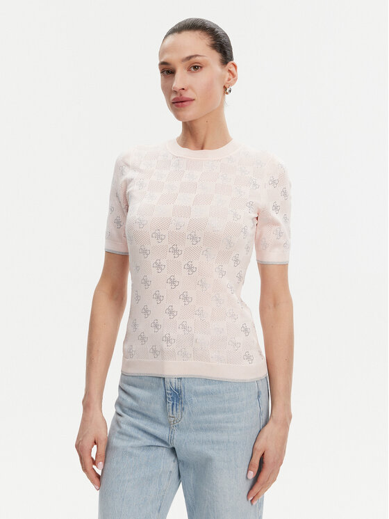 Guess Sweter W5GR20 Z3D60 Różowy Regular Fit