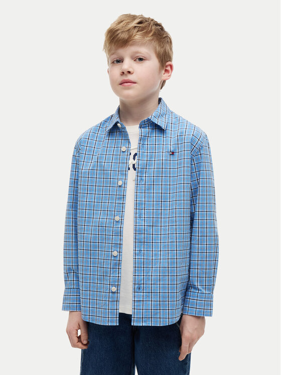 Tommy Hilfiger Koszula KB0KB10438 S Niebieski Regular Fit