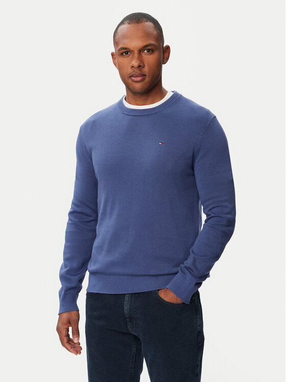 Tommy Jeans Sweter Essential DM0DM22853 Niebieski Slim Fit