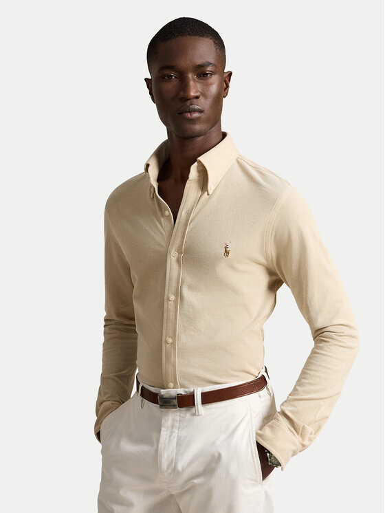Polo Ralph Lauren Koszula 710P03967502 Beżowy jasny Slim Fit
