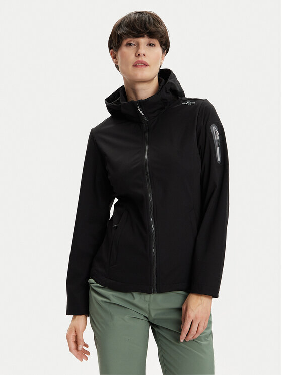 CMP Kurtka przeciwdeszczowa 39A5016 Czarny Regular Fit