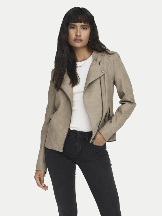 ONLY Kurtka z imitacji skóry Ava 15102997 Beżowy Regular Fit