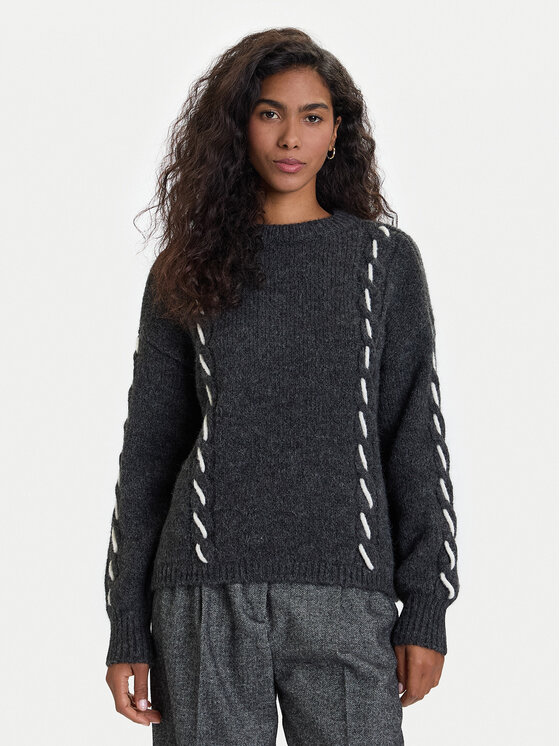 Vero Moda Sweter Ilina 10334866 Szary Loose Fit