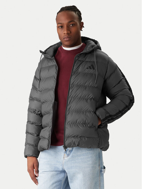 adidas Kurtka zimowa Essentials Climawarm 3-Stripes JX7772 Szary Regular Fit