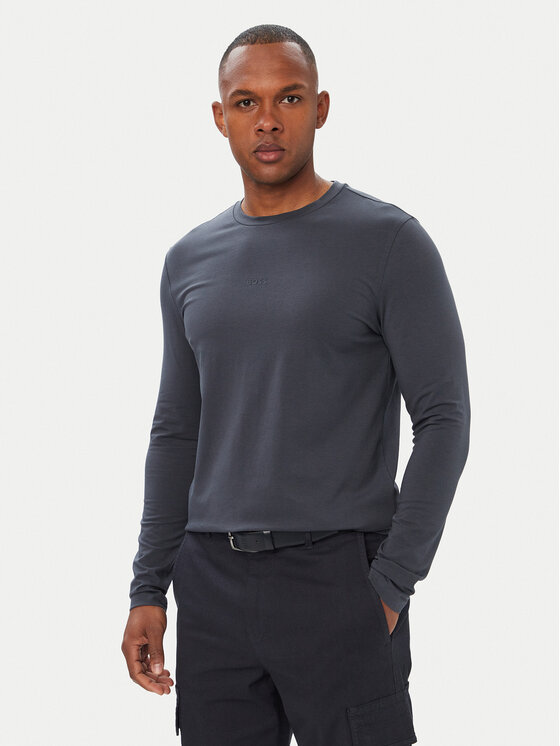 BOSS Longsleeve TChark 50473286 Granatowy Regular Fit