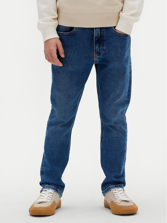 Calvin Klein Jeans Jeansy Dad IB0IB02540 D Niebieski Loose Fit
