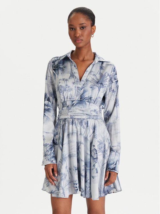 Guess Sukienka koktajlowa W5YK00 WF1T2 Niebieski Regular Fit