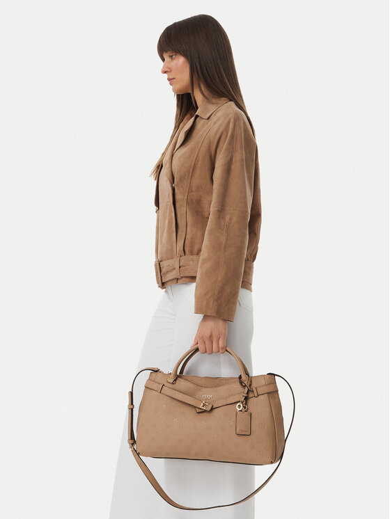 Guess Torebka Ella Logo HWPD97 46060 Beżowy ciemny