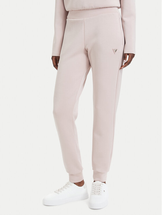 Guess Spodnie dresowe V4YB08 KCAY2 Różowy jasny Regular Fit