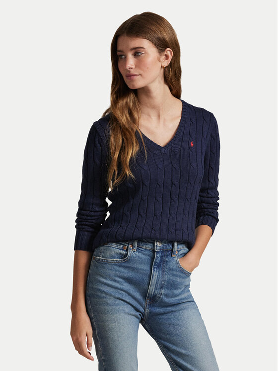 Polo Ralph Lauren Sweter 211971870004 Granatowy Slim Fit