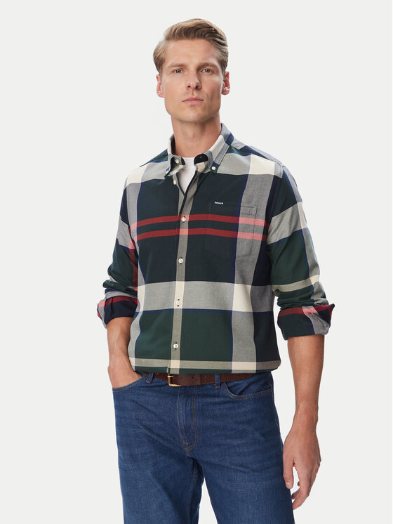 Barbour Koszula Dunoon Tartan MSH4980TN57 Zielony ciemny Tailored Fit