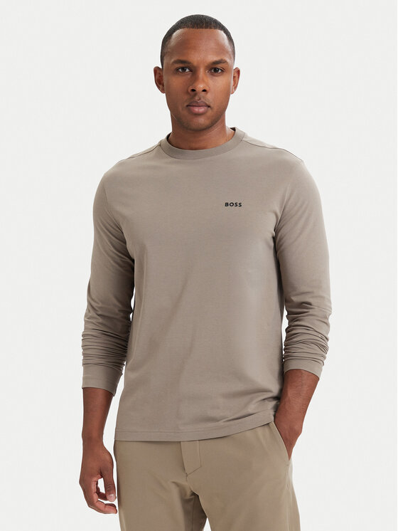 BOSS Longsleeve 50506365 Beżowy ciemny Regular Fit