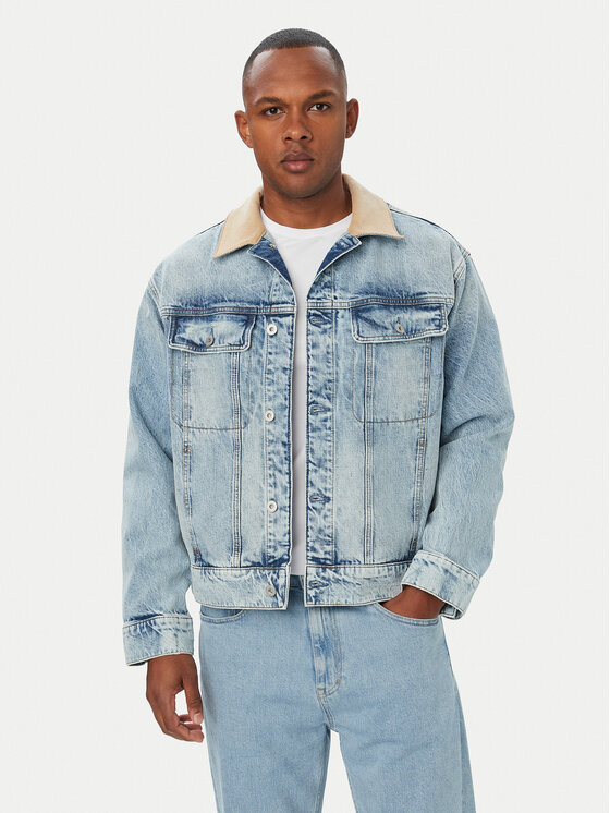 HUGO Kurtka jeansowa Erlo 50563343 Niebieski jasny Relaxed Fit