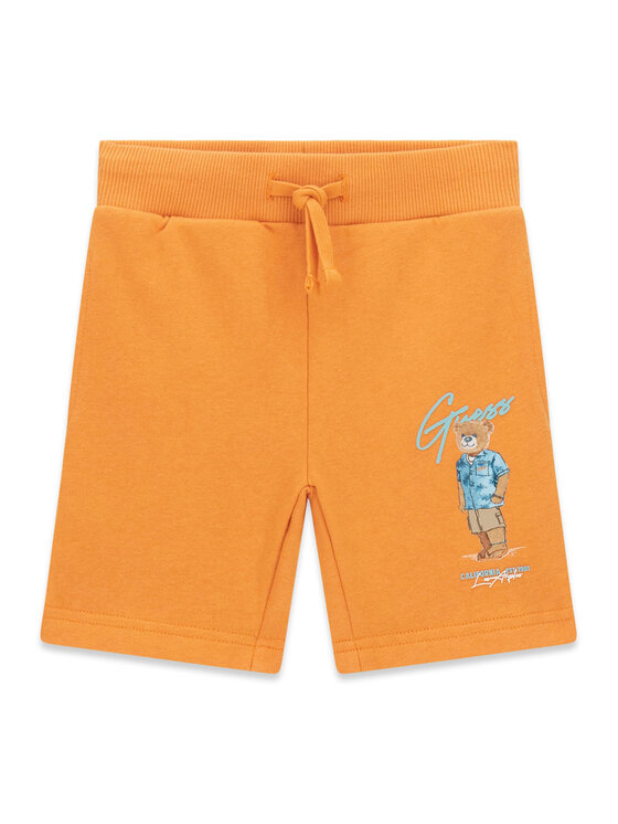 Guess Szorty sportowe N6GD04 KA6R4 Pomarańczowy Regular Fit